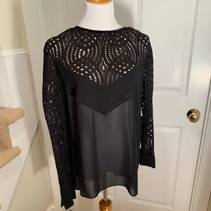 Top, blouse- NWT, Roberto Cavalli blouse. Amazing detail. Sheer